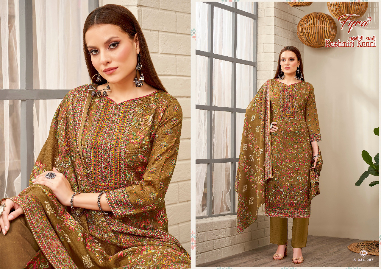 fyra alok suit kashmiri kani pashmina graceful print salwar suit catalog