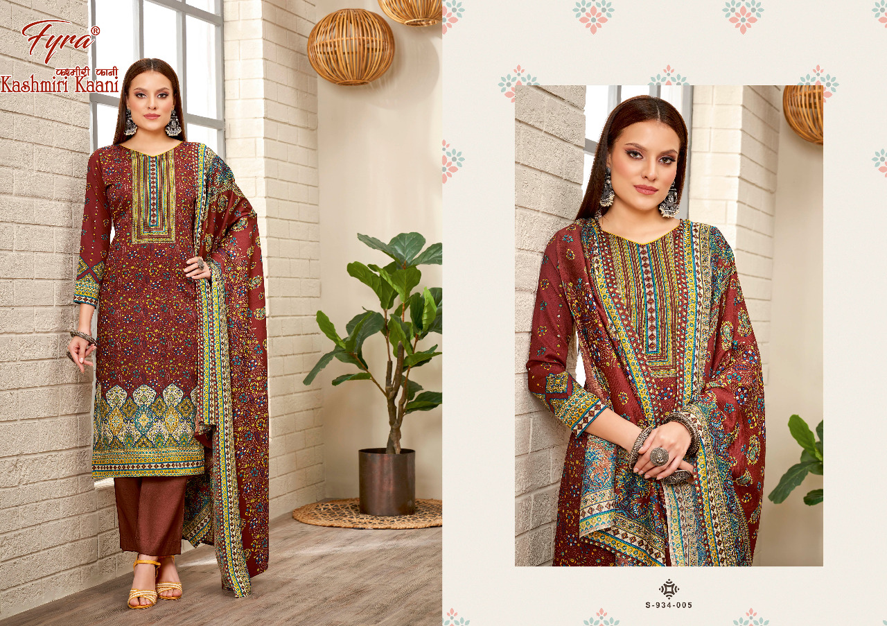 fyra alok suit kashmiri kani pashmina graceful print salwar suit catalog