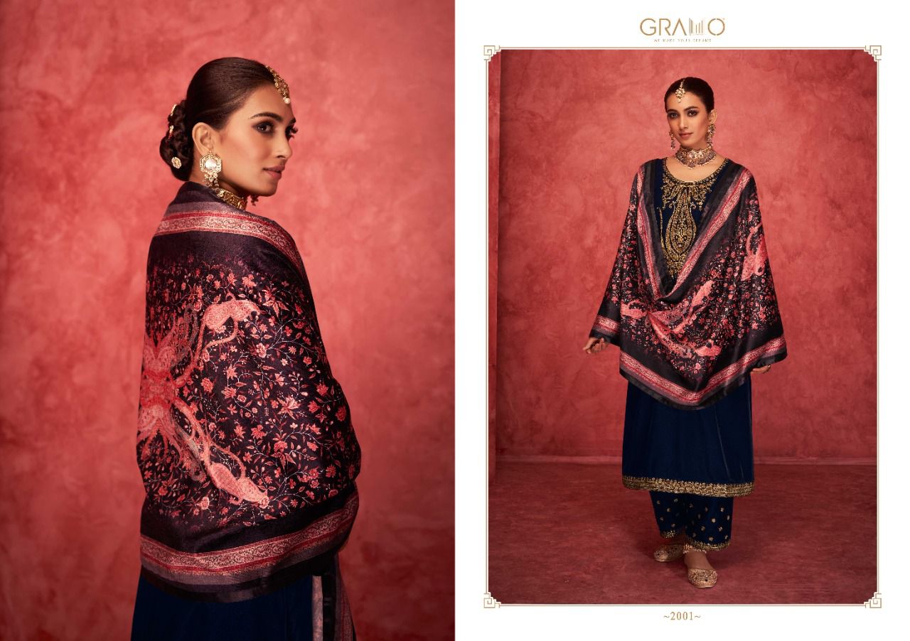 gramo velvet vol 4 velvet new and modern style salwar suit catalog