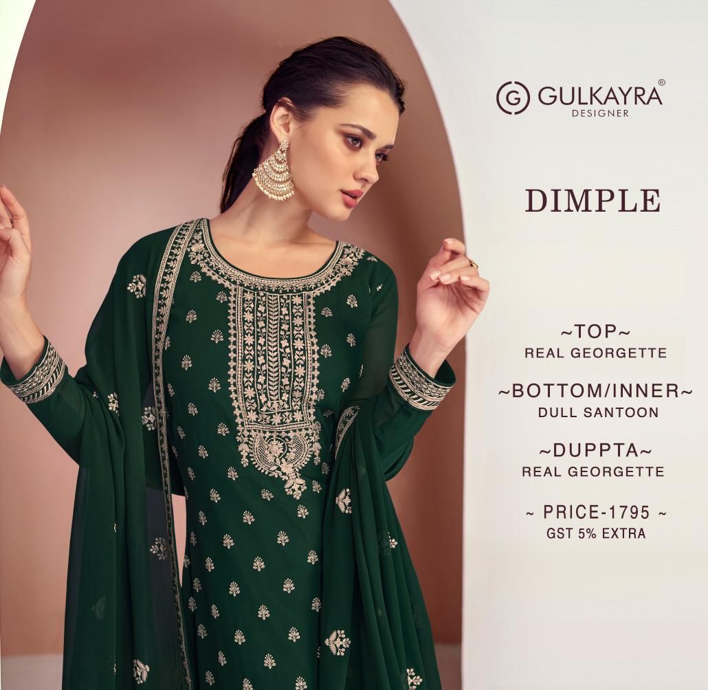 gulkayra designer dimple georgette gorgous look salwar suit catalog