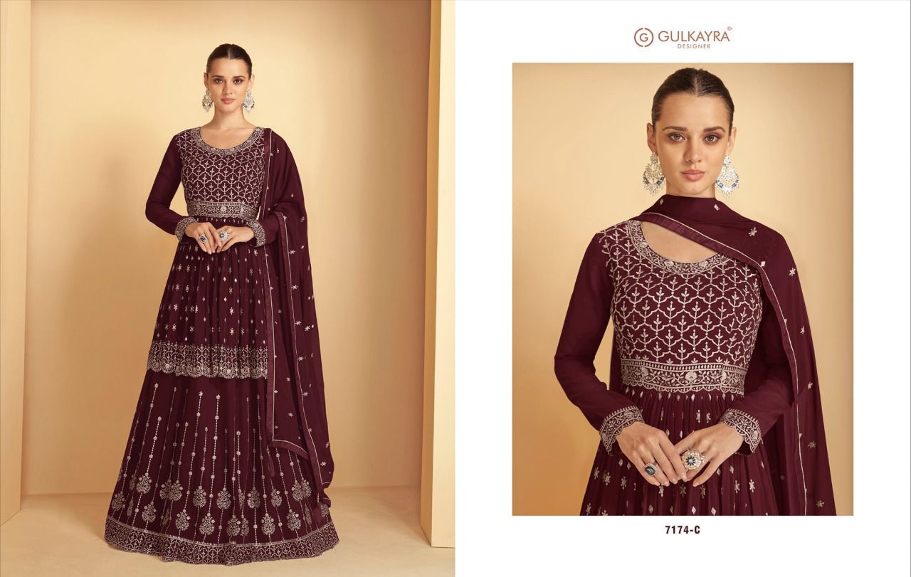 gulkayra designer nusrat georgette festive look salwar suit catalog