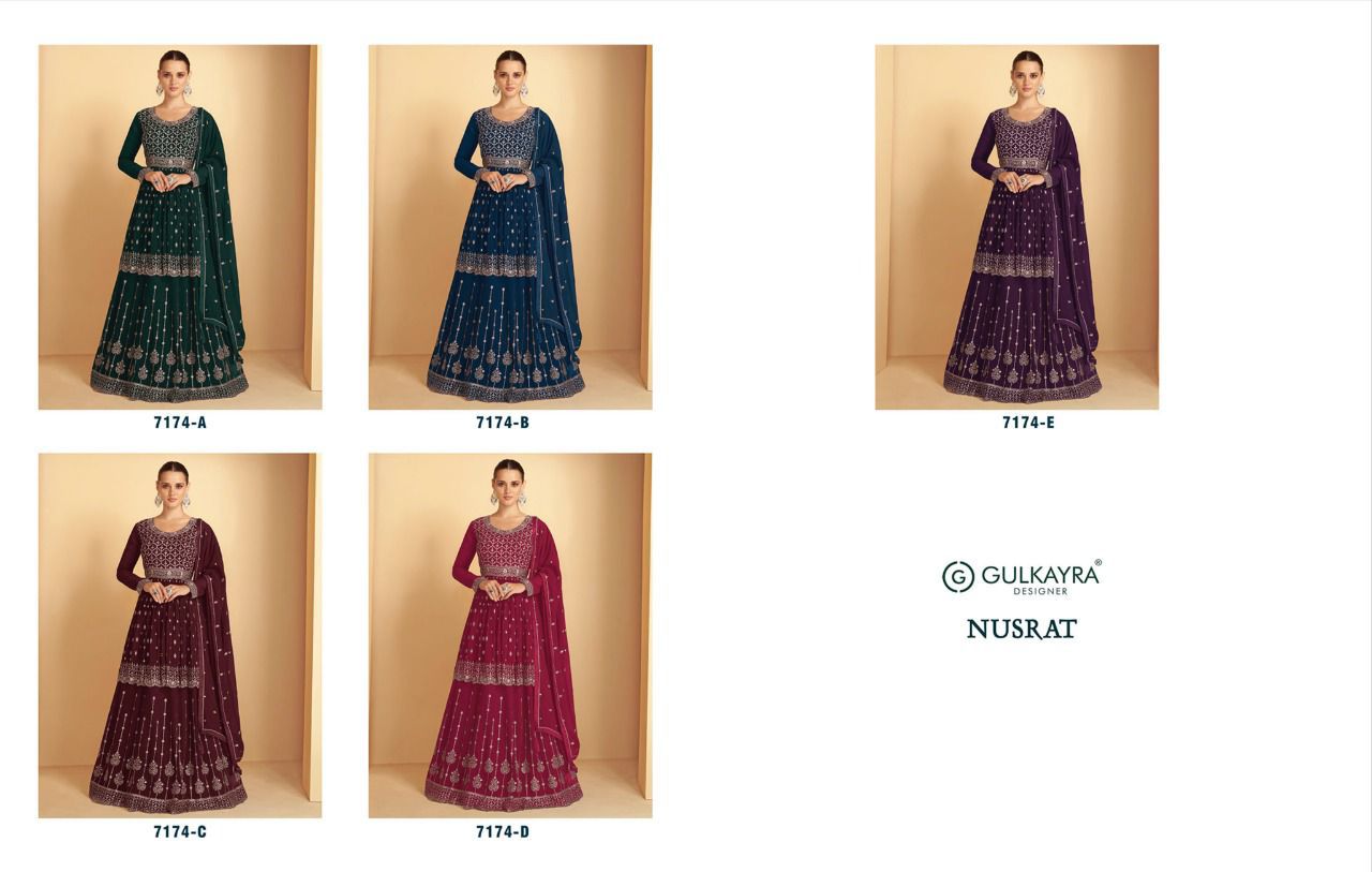 gulkayra designer nusrat georgette festive look salwar suit catalog