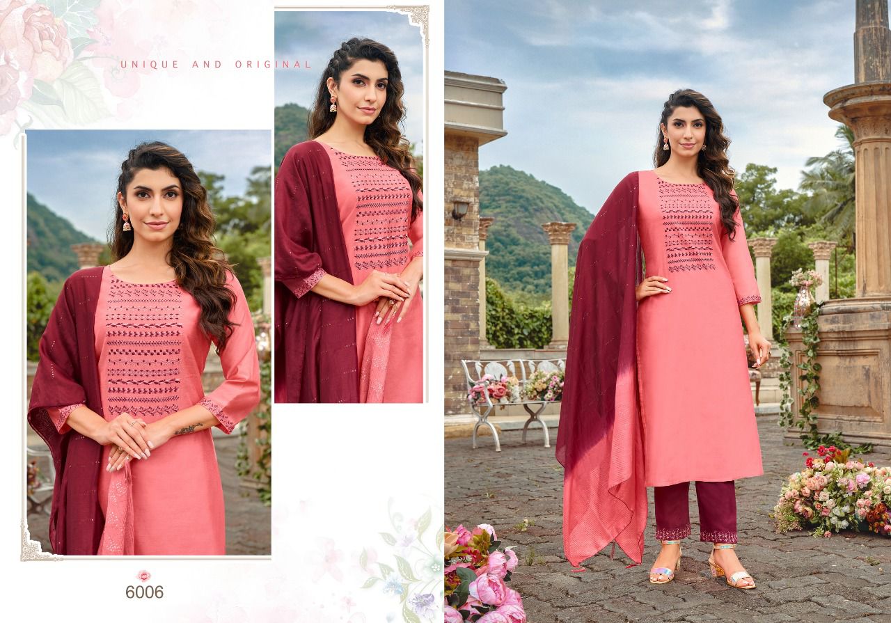 Hariyaali kaashvi silk innovative look top Bottom and dupatta catalog