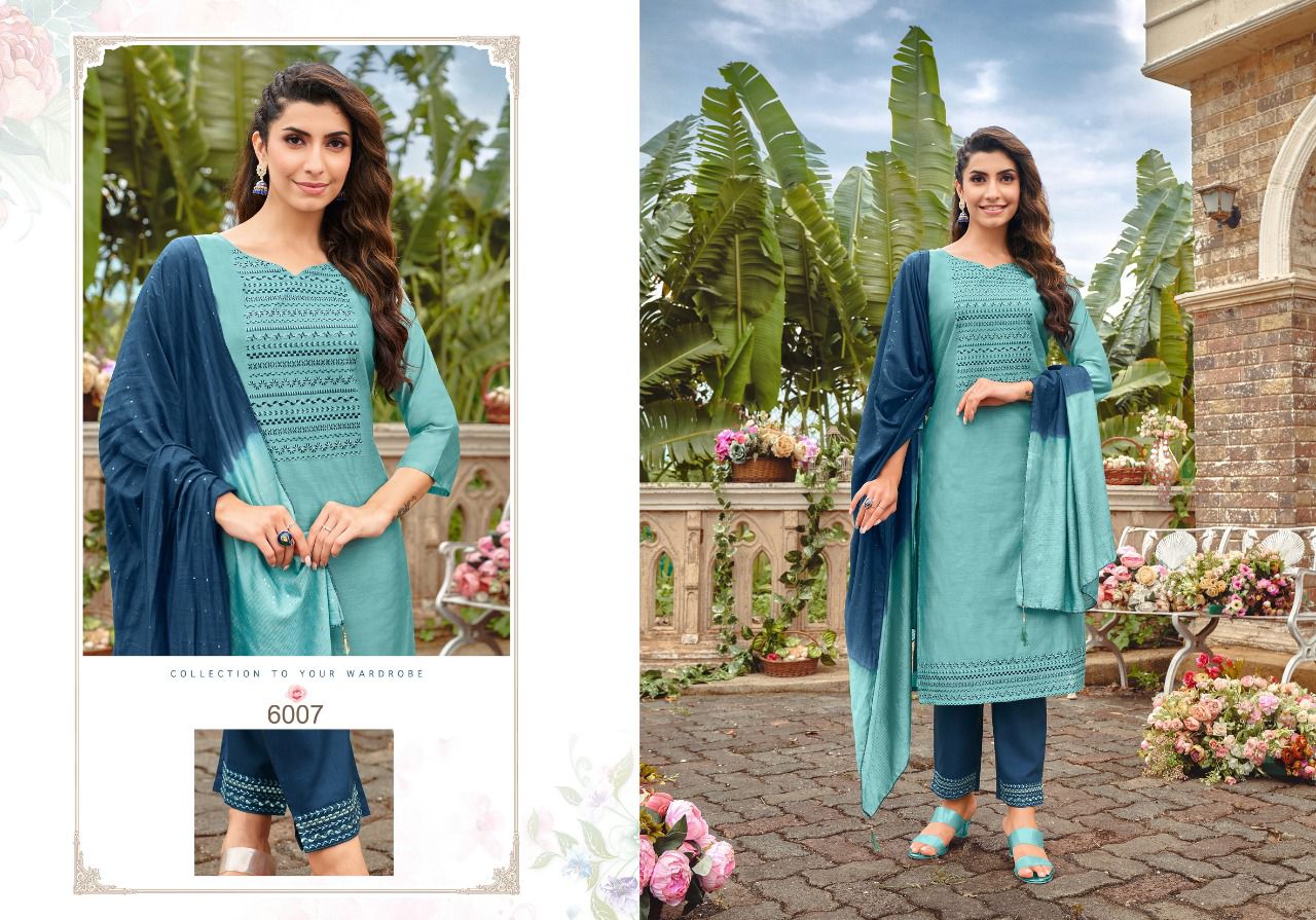 Hariyaali kaashvi silk innovative look top Bottom and dupatta catalog