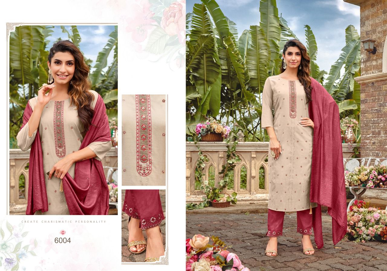 Hariyaali kaashvi silk innovative look top Bottom and dupatta catalog