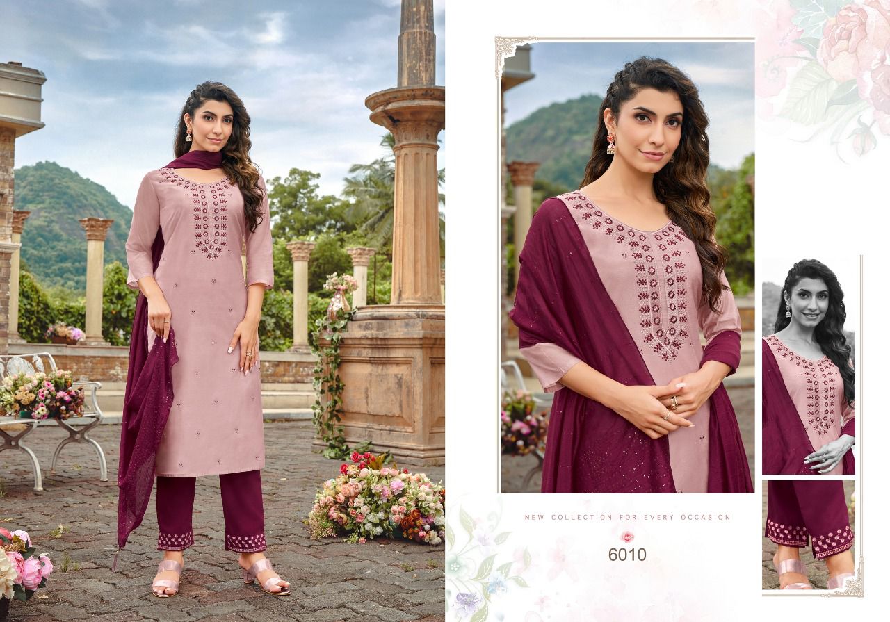 Hariyaali kaashvi silk innovative look top Bottom and dupatta catalog