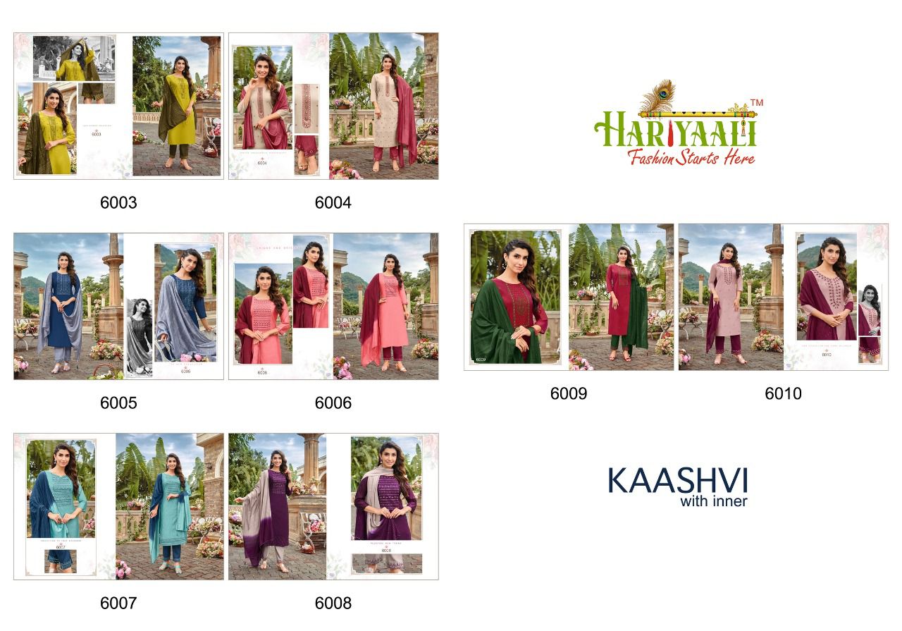 Hariyaali kaashvi silk innovative look top Bottom and dupatta catalog