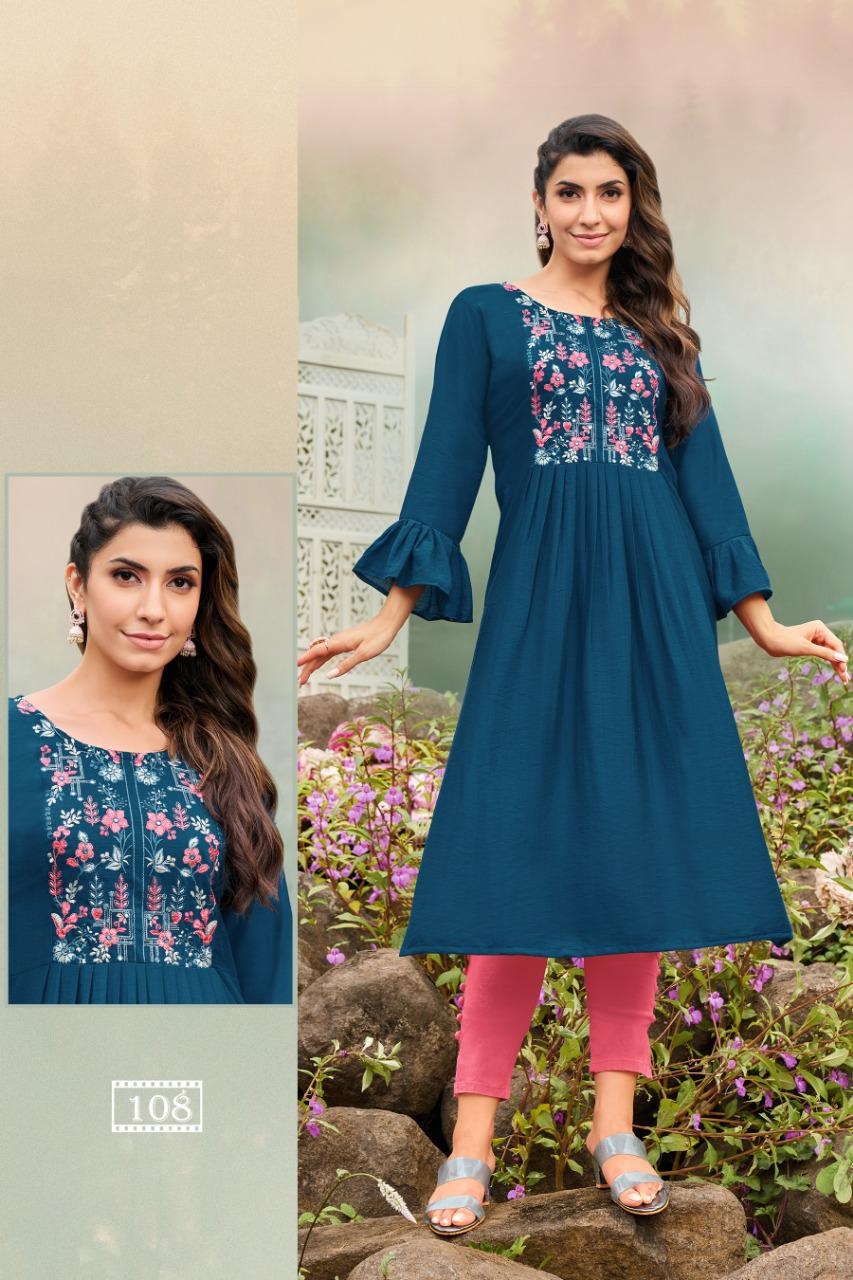 hariyaali karnika silk decent look kurti catalog