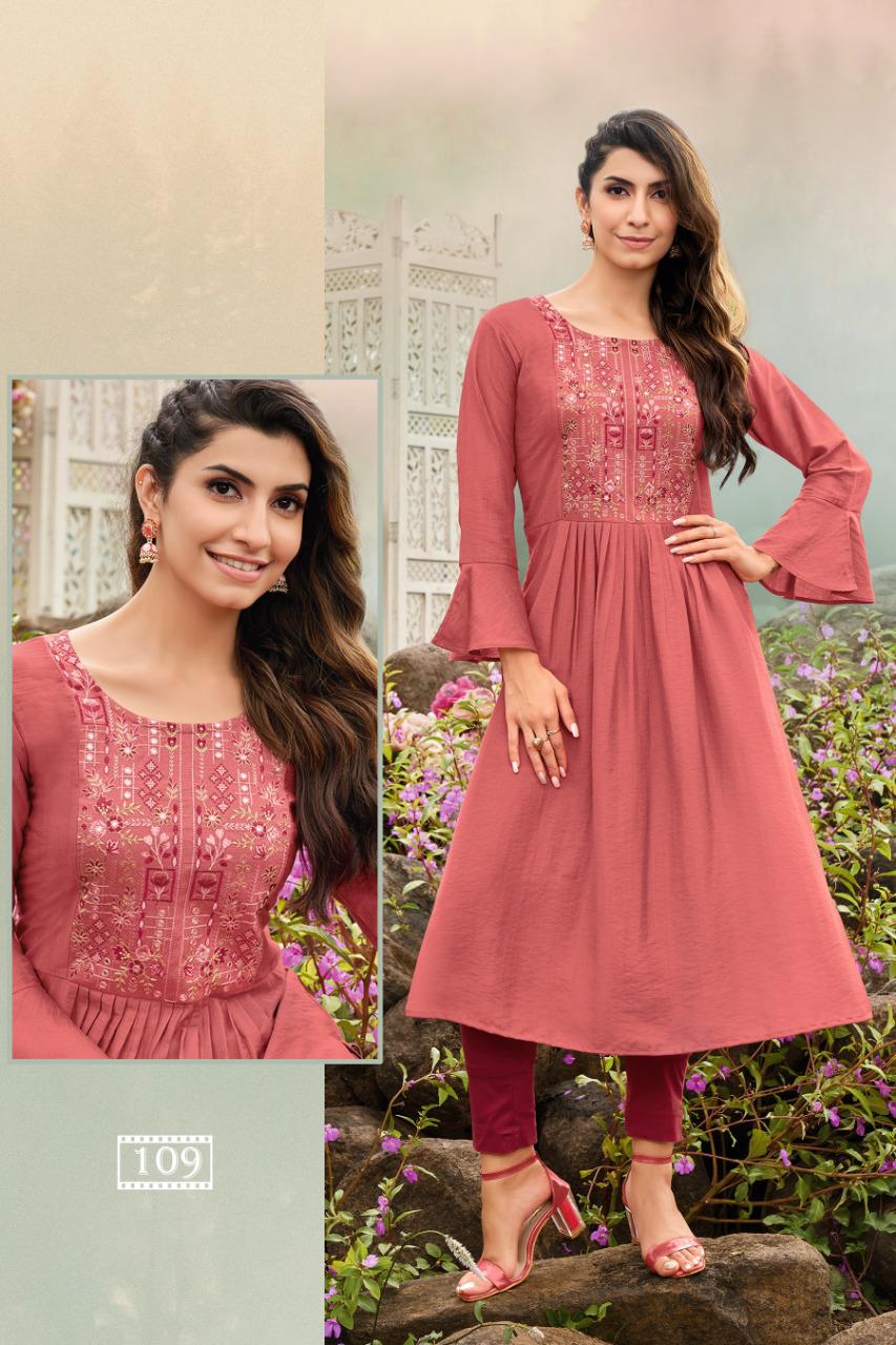 hariyaali karnika silk decent look kurti catalog