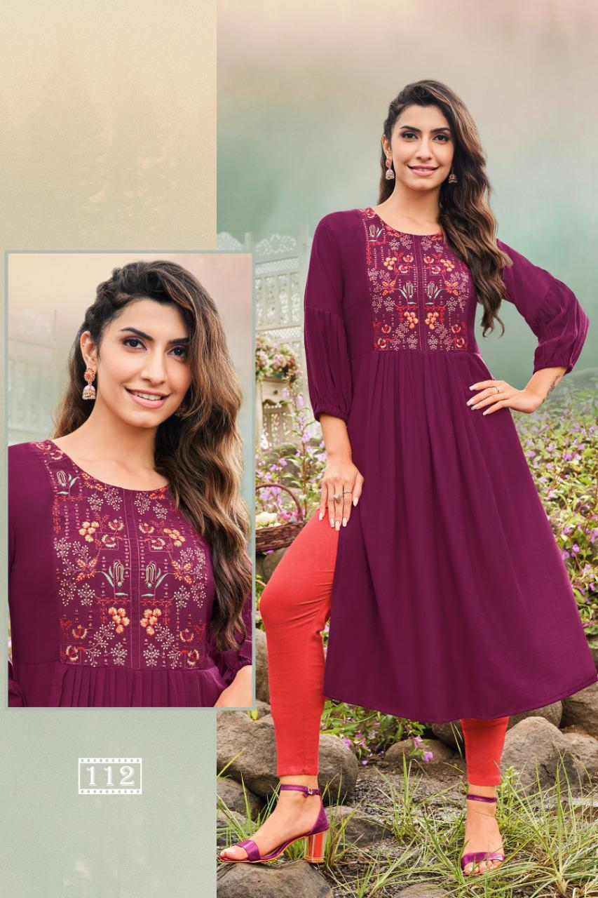 hariyaali karnika silk decent look kurti catalog