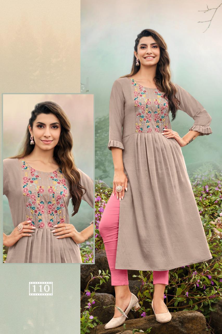 hariyaali karnika silk decent look kurti catalog