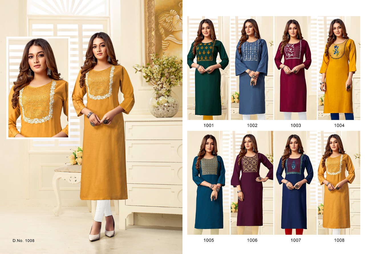 jinesh nx laado rayon decent look kurti catalog