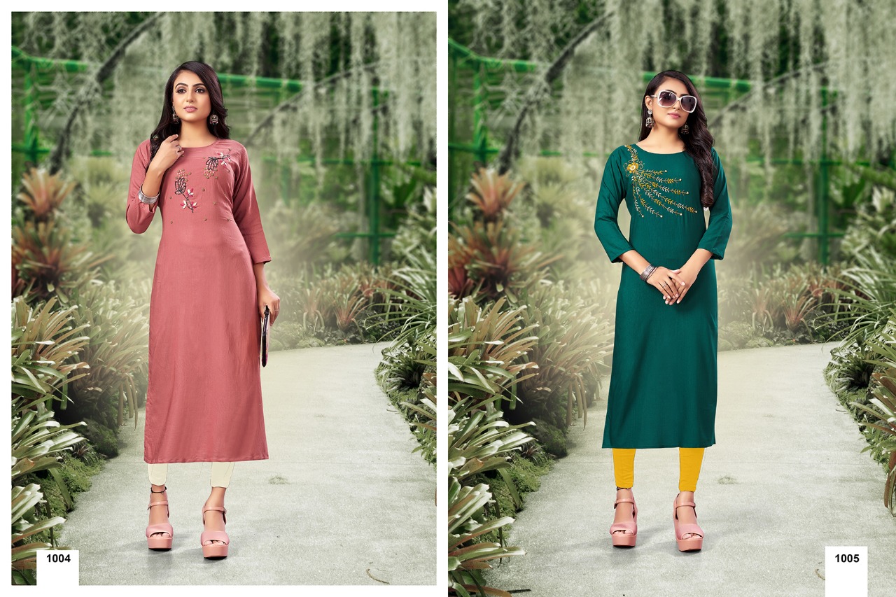 jinesh nx nazakat viscose decent look kurti catalog