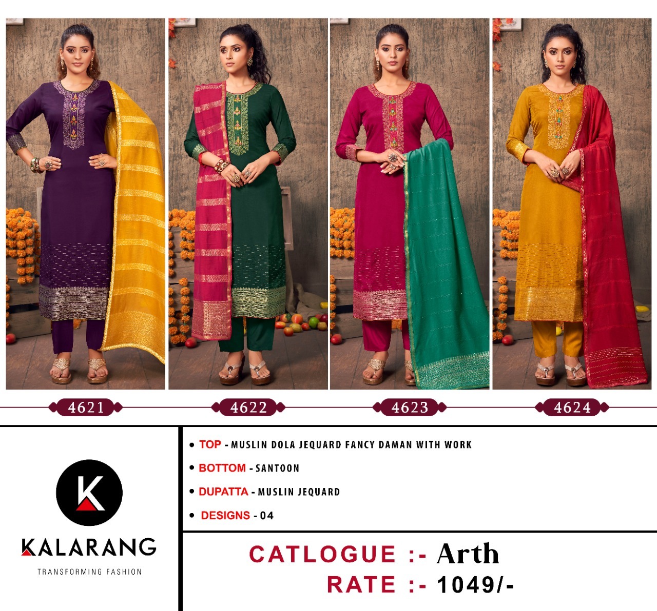 kalarang arth muslin elegant look salwar suit catalog