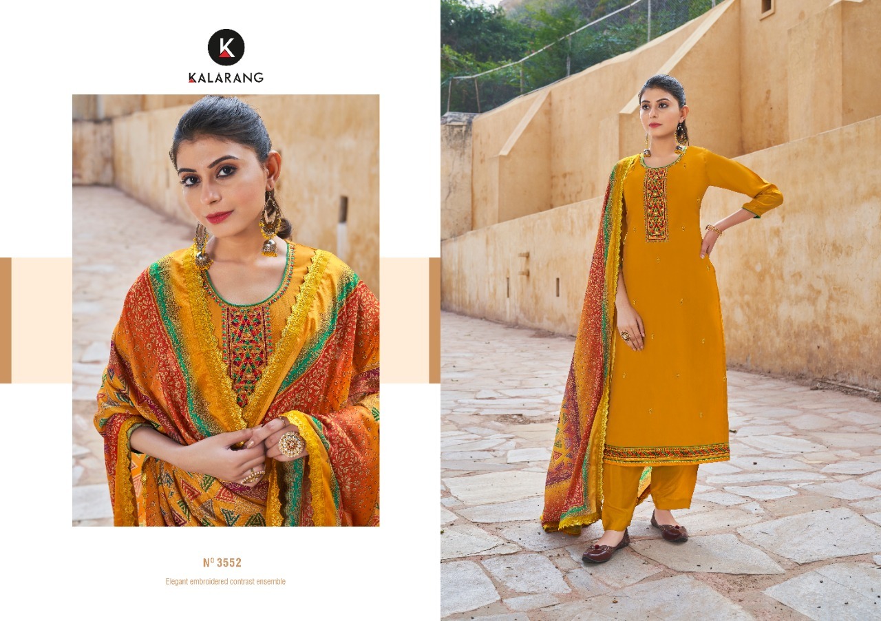 kalarang nigaah viscose silk elegant look salwar suit catalog