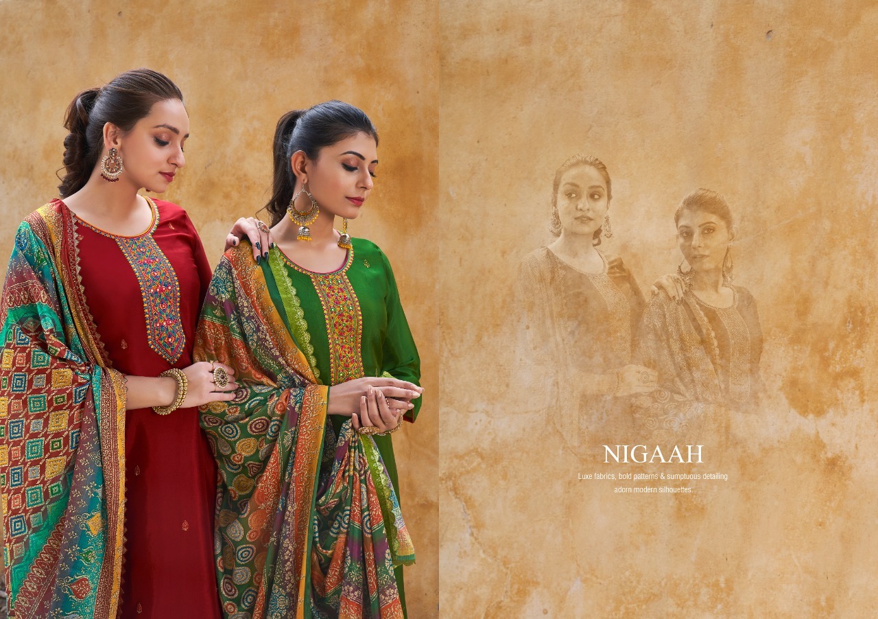 kalarang nigaah viscose silk elegant look salwar suit catalog