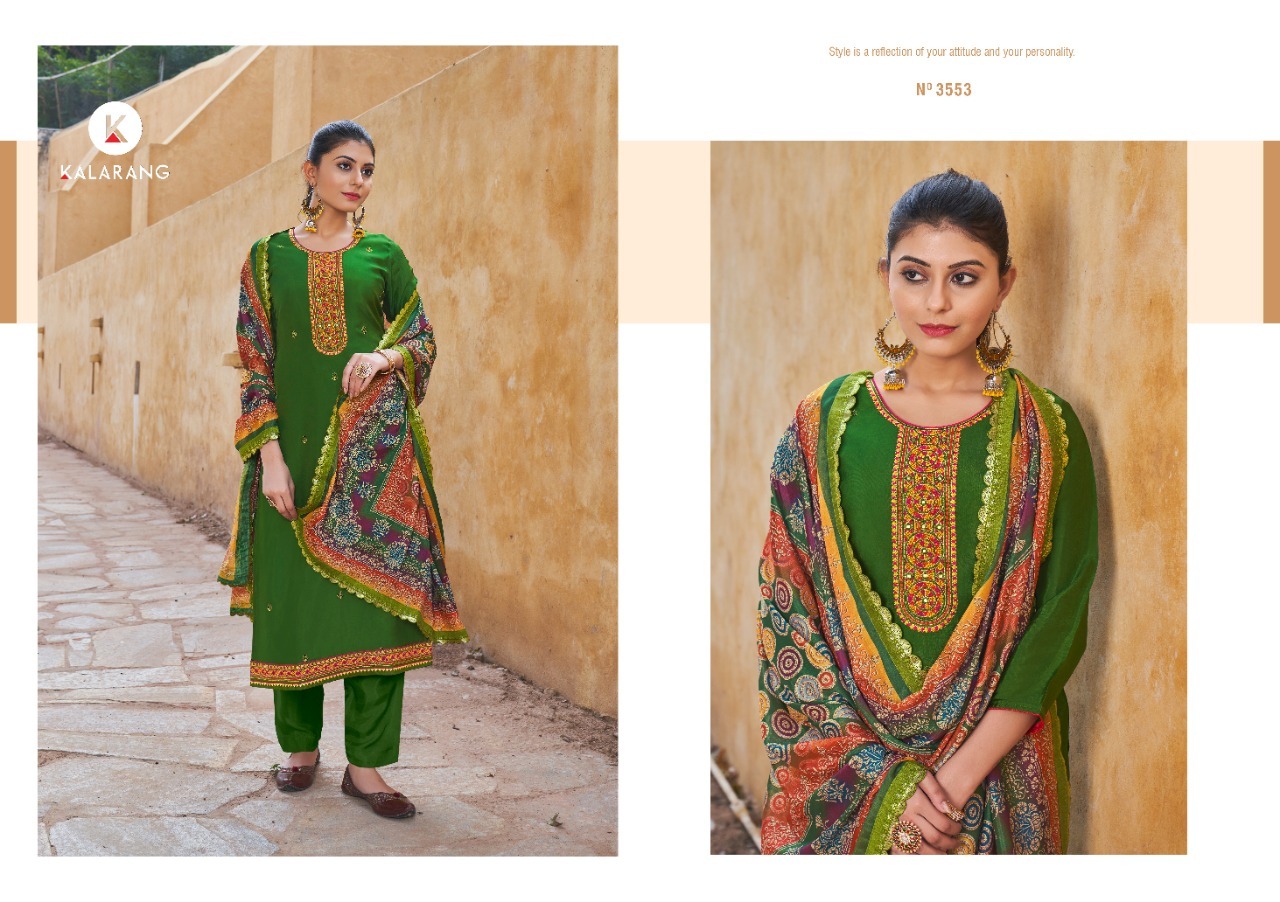 kalarang nigaah viscose silk elegant look salwar suit catalog