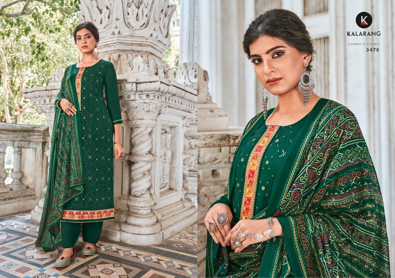 kalarang shalini viscose silk astonishing look salwar suit catalog