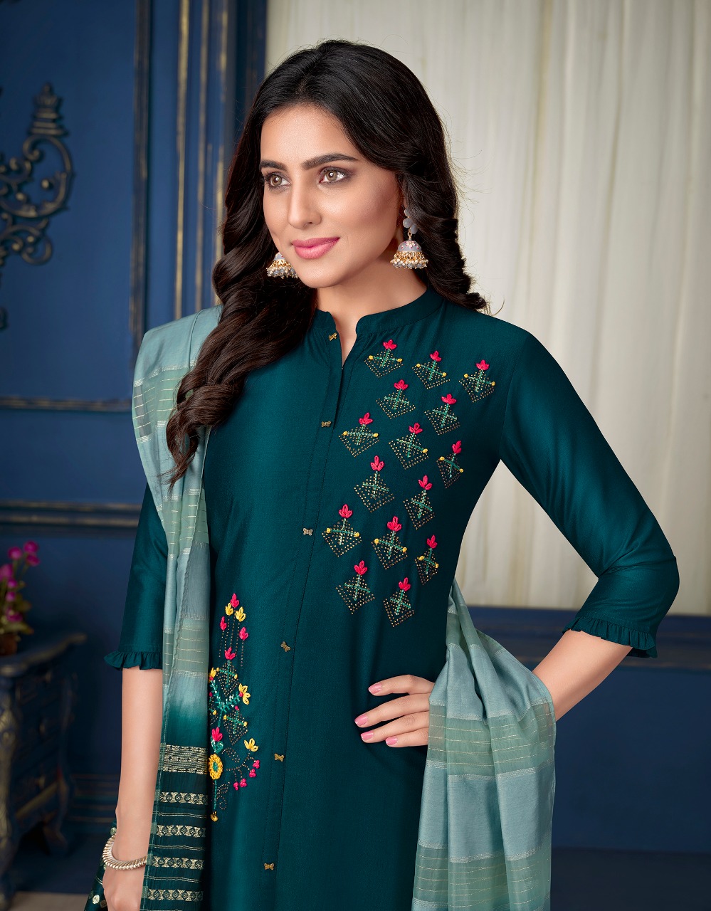 lily and lali fairy muskan 3 bember silk regal look top bottom with dupatta catalog