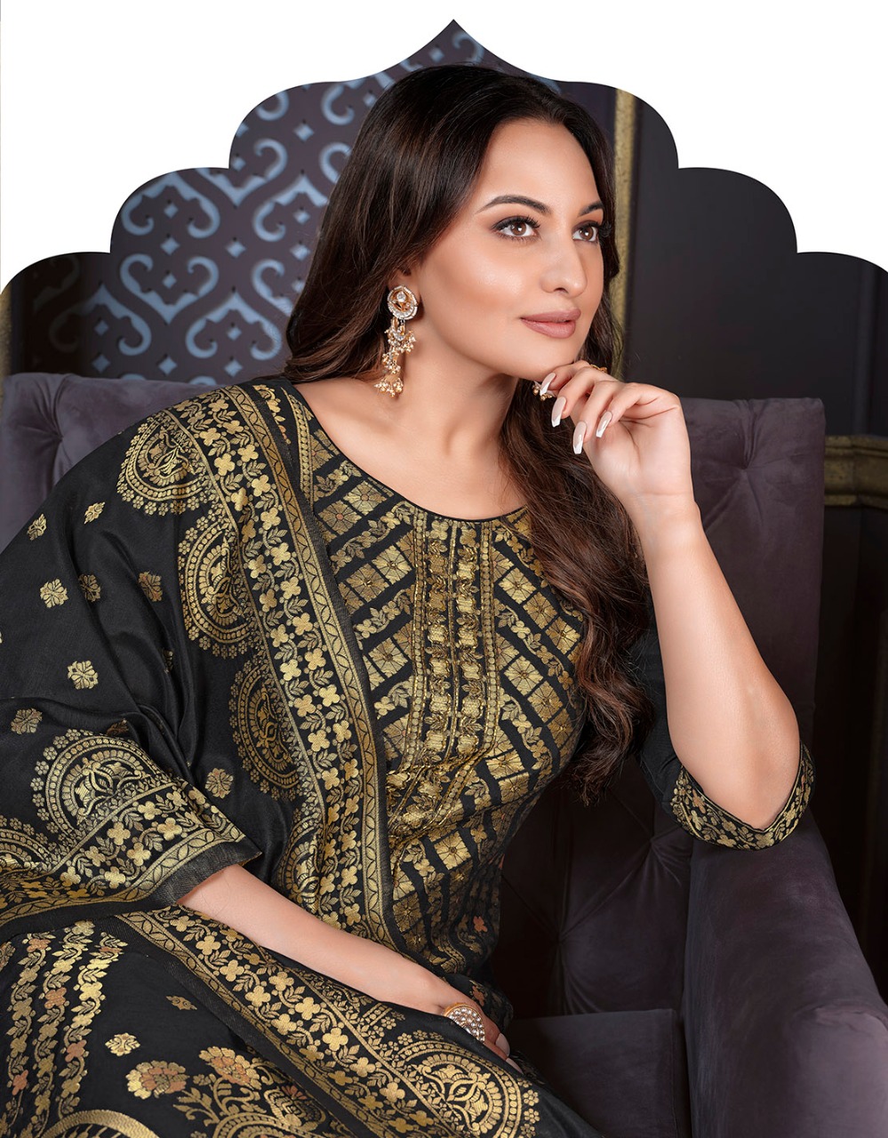 lily and lali silk kari 2 Banarasi Jacquard Spun Silk regal look top bottom with dupatta catalog