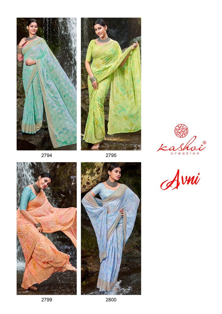 lt kashvi creation avni georgette exclusive print saree catalog