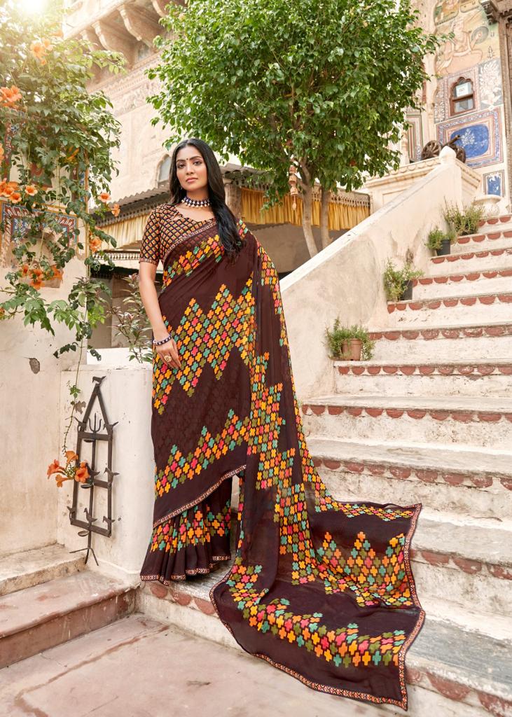 lt kashvi creation darshini georgette catchy look saree catalog