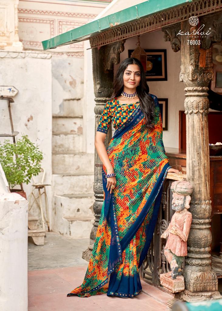 lt kashvi creation darshini georgette catchy look saree catalog