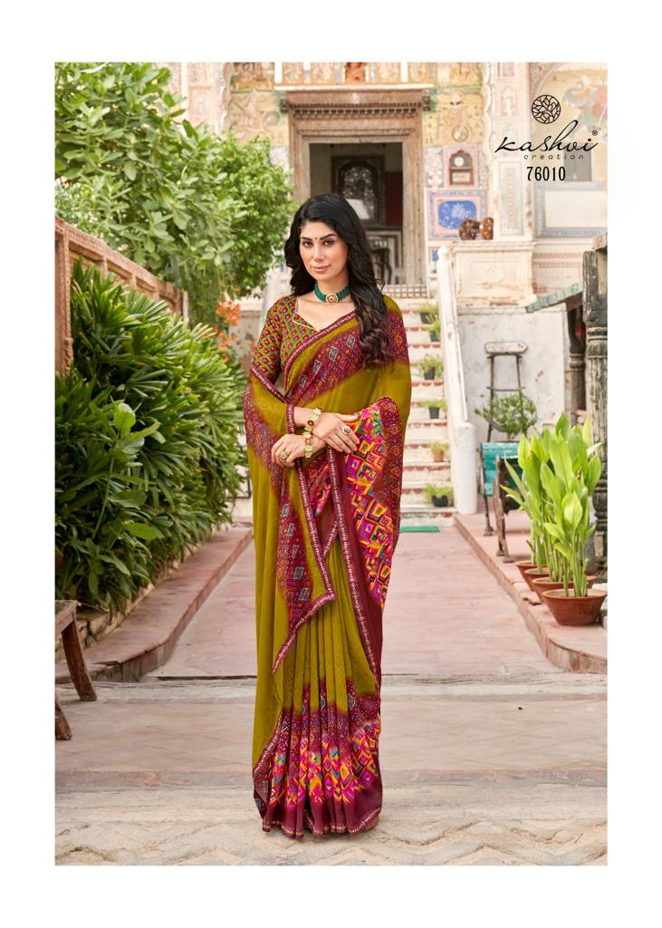 lt kashvi creation darshini georgette catchy look saree catalog