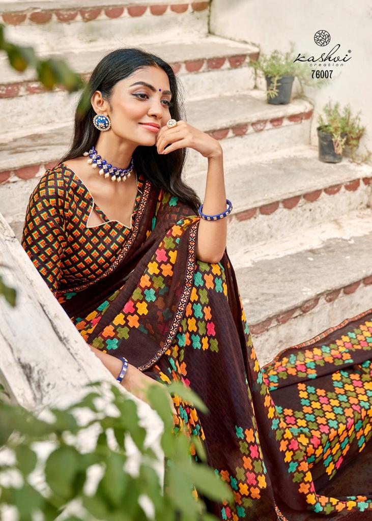 lt kashvi creation darshini georgette catchy look saree catalog