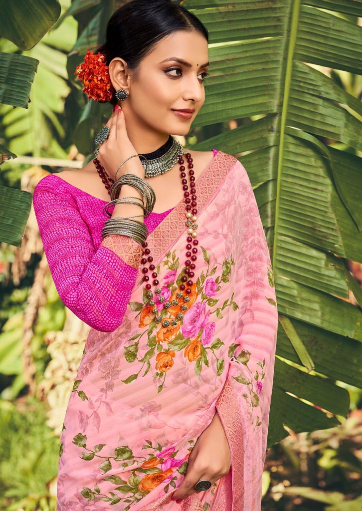 lt kashvi creation hastkala georgette attractive look saree catalog