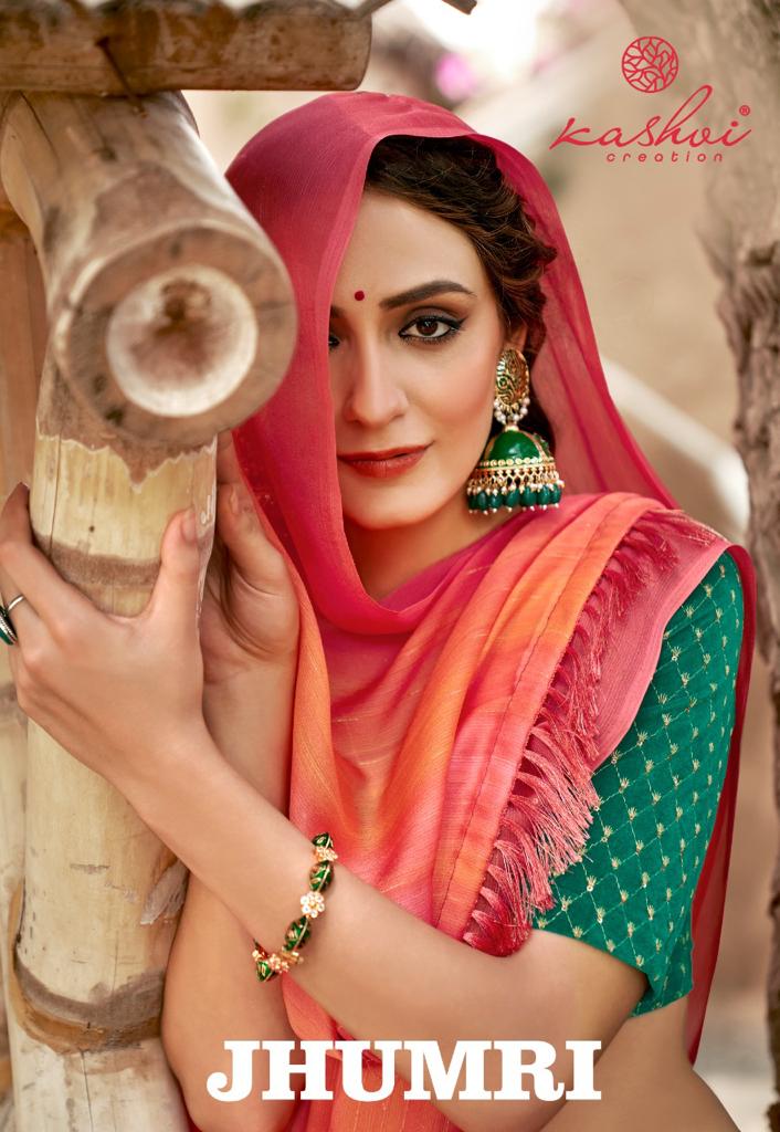 lt kashvi creation jhumri moss zari new and modern style saree catalog