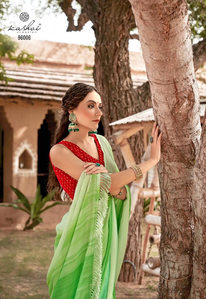 lt kashvi creation jhumri moss zari new and modern style saree catalog