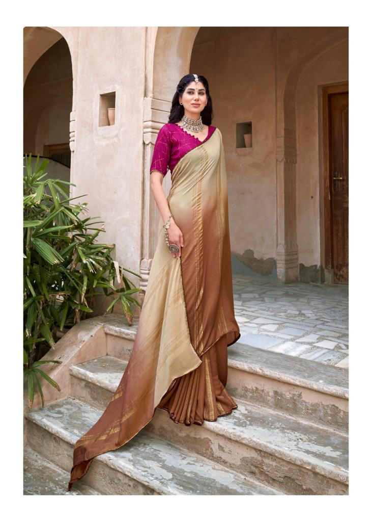 lt kashvi creation libas dull moss chiffon elegant look saree catalog