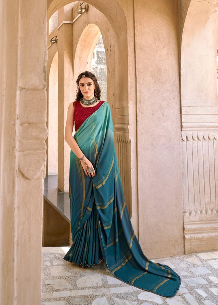 lt kashvi creation libas dull moss chiffon elegant look saree catalog