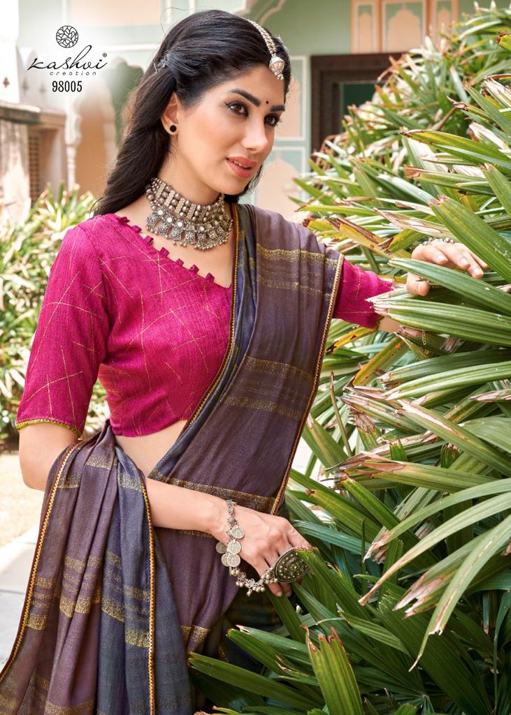 lt kashvi creation libas dull moss chiffon elegant look saree catalog