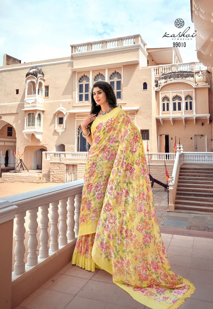 lt kashvi creation monalisa georgette exclusive print saree catalog