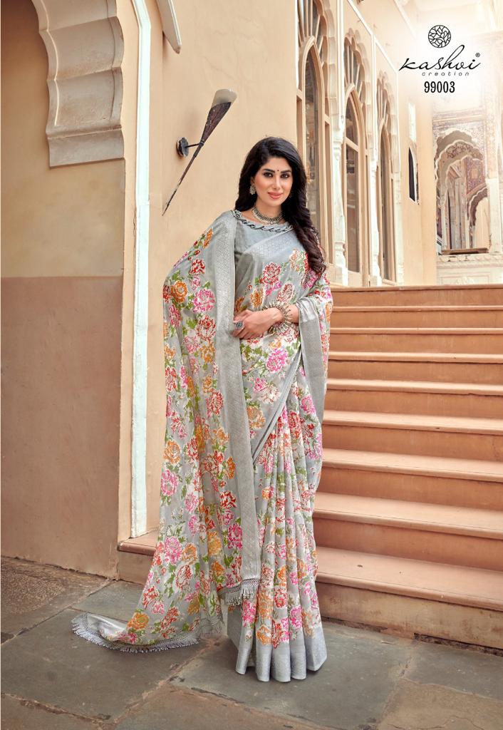 lt kashvi creation monalisa georgette exclusive print saree catalog