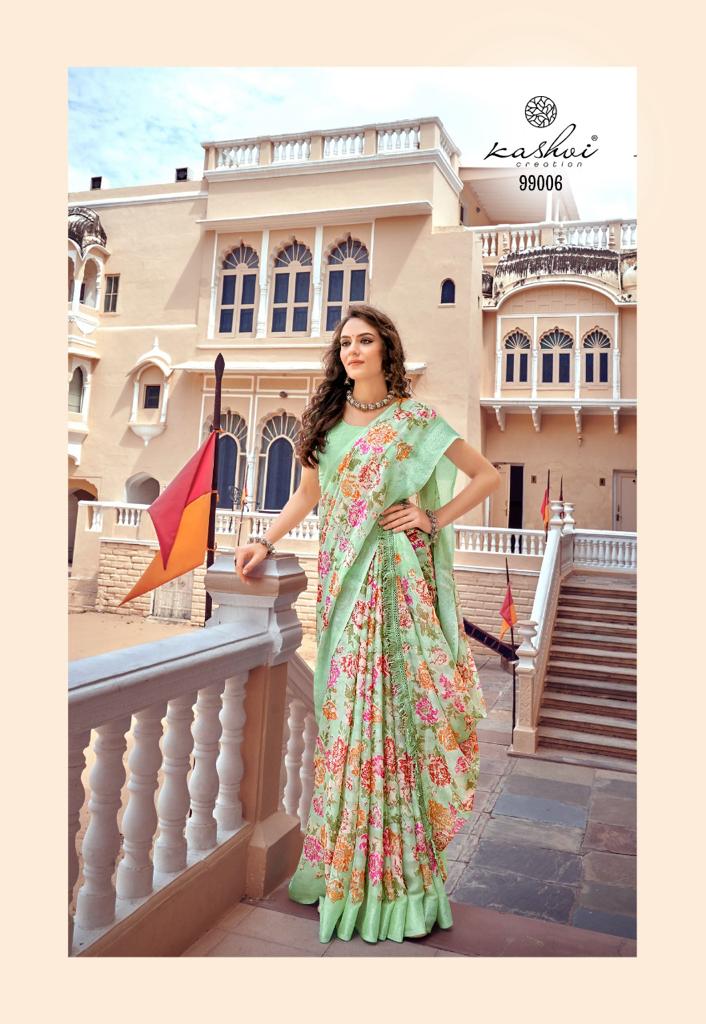 lt kashvi creation monalisa georgette exclusive print saree catalog