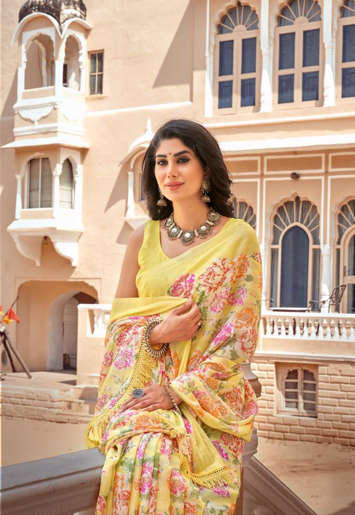 lt kashvi creation monalisa georgette exclusive print saree catalog