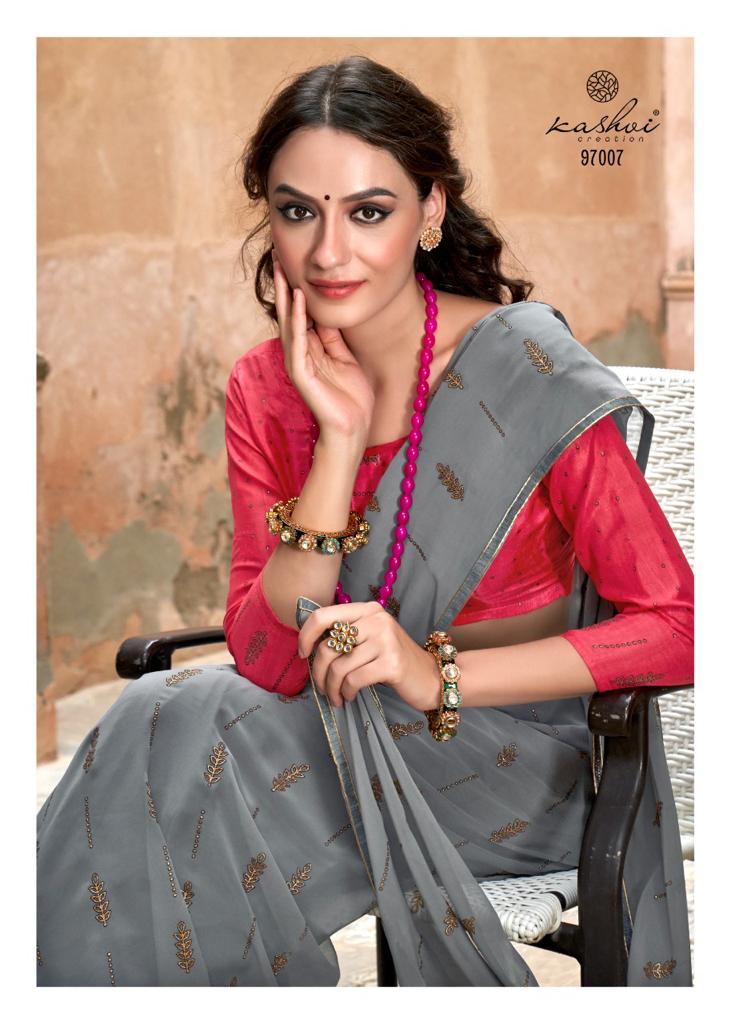 lt kashvi creation utsav georgette catchy look saree catalog