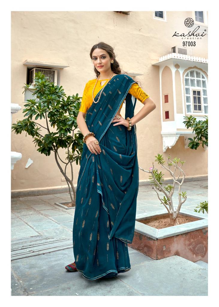 lt kashvi creation utsav georgette catchy look saree catalog