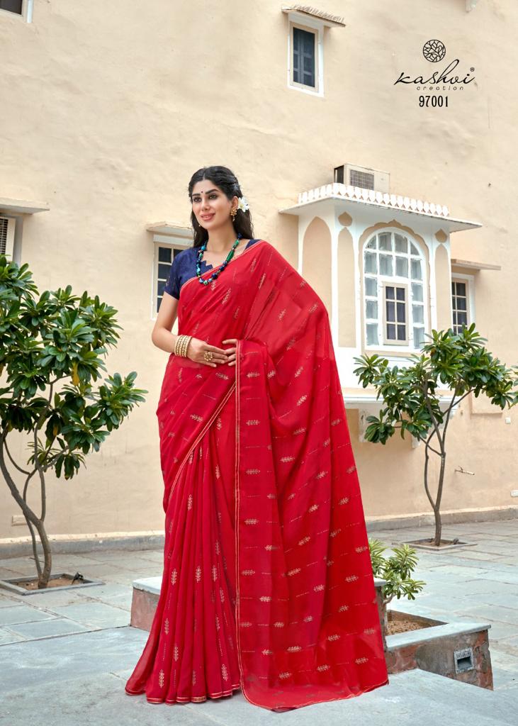 lt kashvi creation utsav georgette catchy look saree catalog