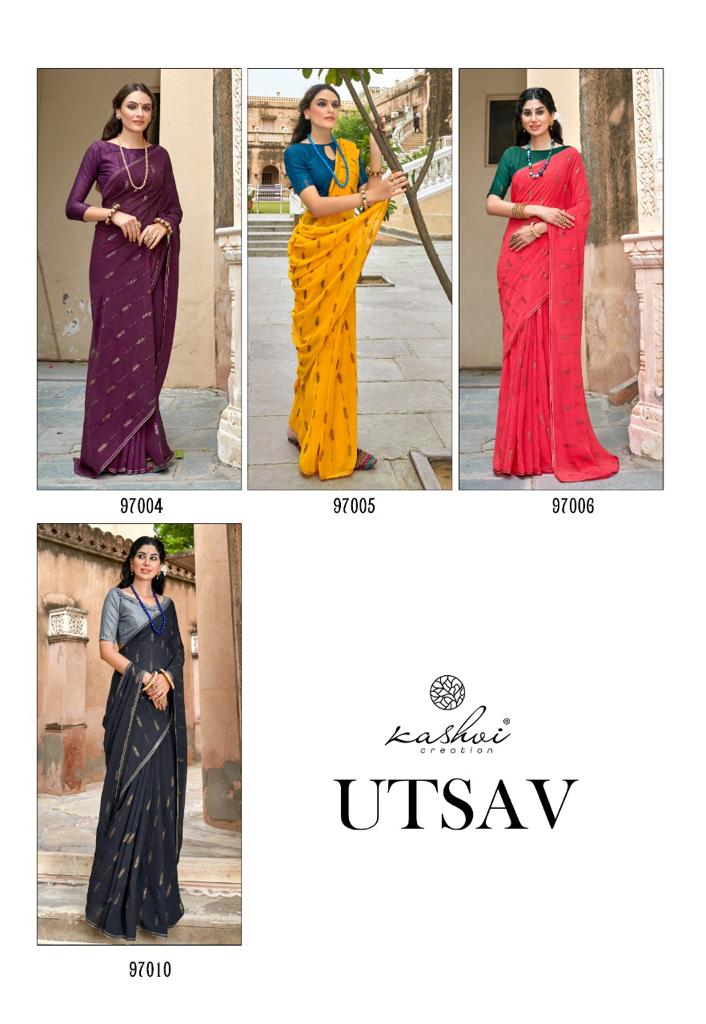 lt kashvi creation utsav georgette catchy look saree catalog