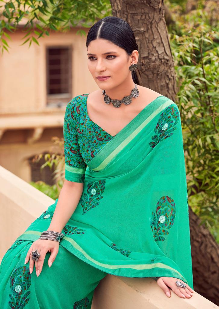 lt saree kashvi creation sunheri georgette attractive print saree catalog