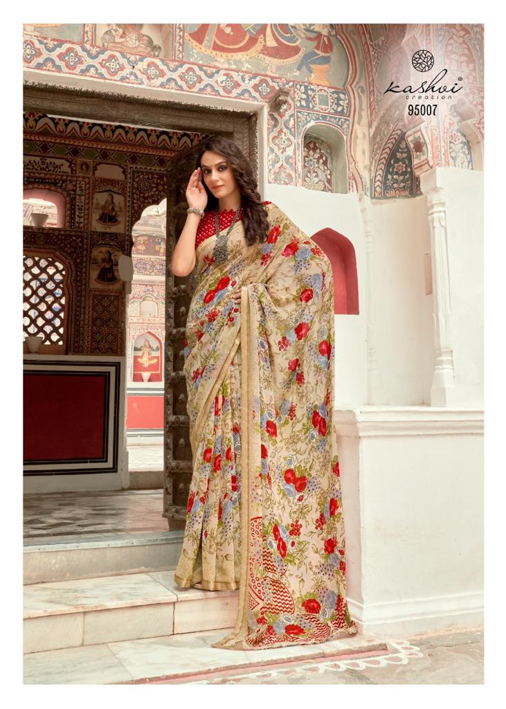 lt saree kashvi creation swastik georgette attractive print saree catalog