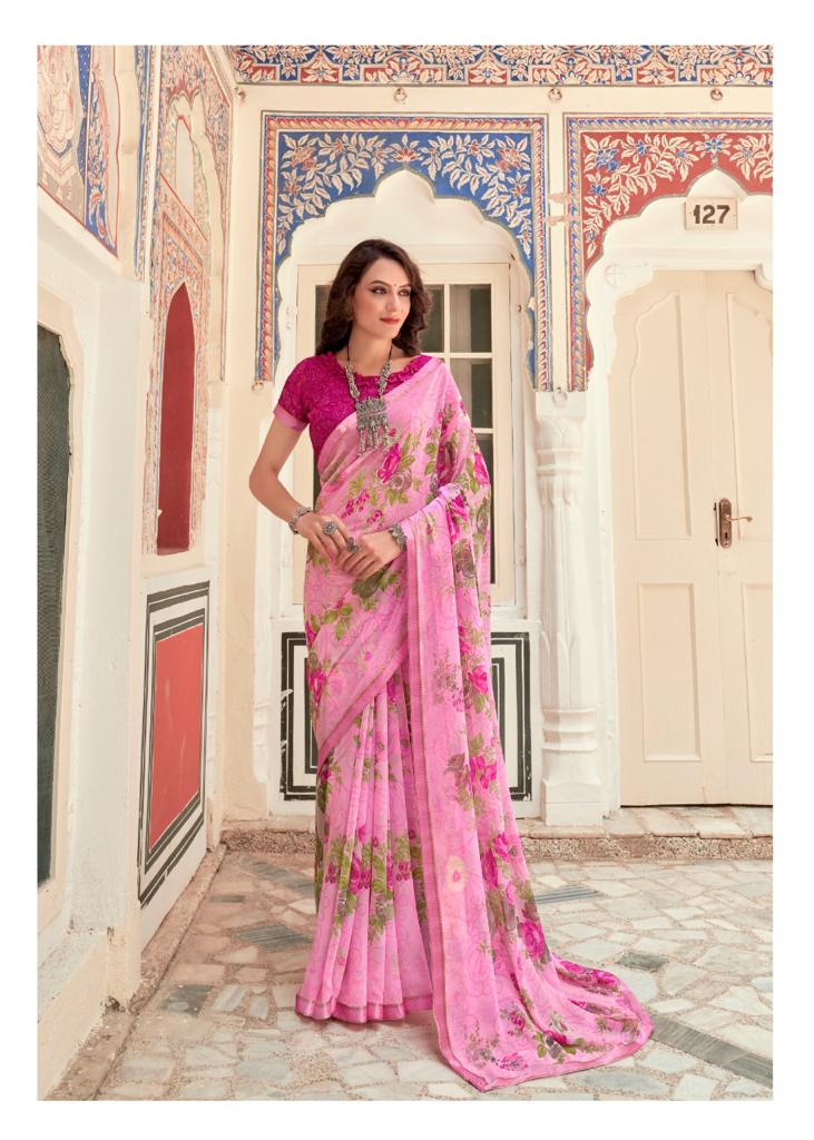 lt saree kashvi creation swastik georgette attractive print saree catalog