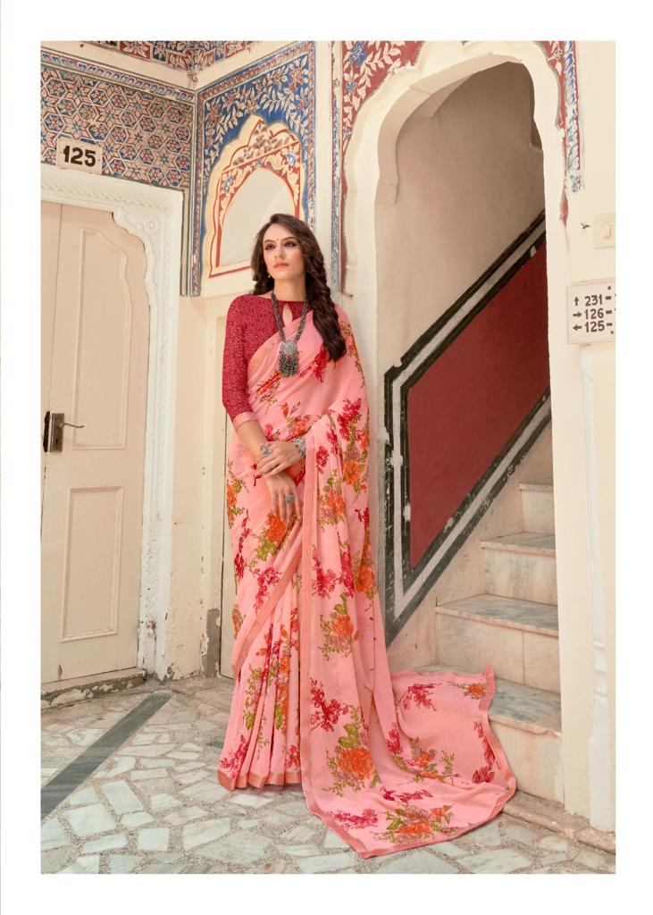 lt saree kashvi creation swastik georgette attractive print saree catalog