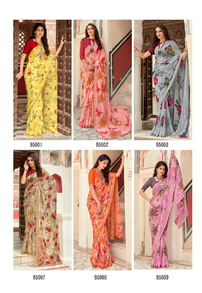 lt saree kashvi creation swastik georgette attractive print saree catalog