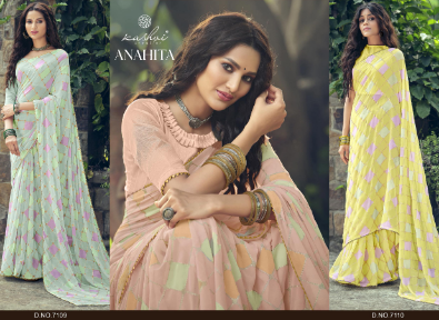 lt sarees kashvi creation anahita georgette exclusive print saree catalog