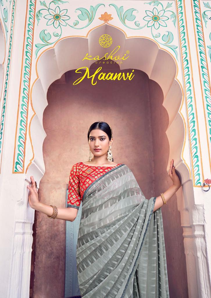 lt sarees kashvi creation maanvi georgette exclusive print saree catalog